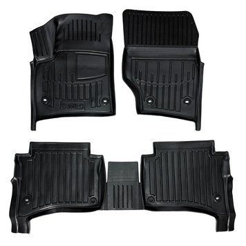 Килимки в салон Volkswagen Touareg I (7L) 2002-2010, 5шт, SOVA-PL, гумові, чорні 107665 фото