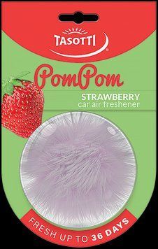 Ароматизатор для авто кульки "POM POM" Strawberry (Полуниця) Tasotti 102809 фото