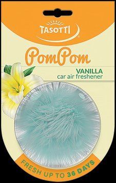 Ароматизатор для авто кульки "POM POM" Vanilla (Ваніль) Tasotti 102810 фото
