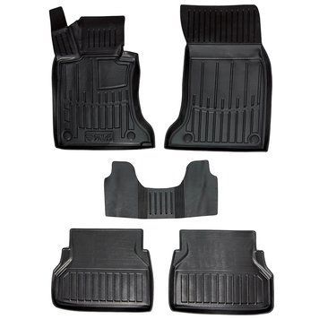 Килимки в салон BMW 5 (E60/E61) 2003-2010, 5шт, SOVA-PL, гумові, чорні 107419 фото