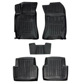 Килимки в салон Subaru Forester (SG) 2002-2008, 5шт, SOVA-PL, гумові, чорні 107621 фото