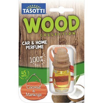 Ароматизатор для авто пробка "Wood" Coconut and Maracuja (Кокос та маракуйя) 7мл Tasotti 63601 фото