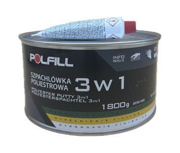 Шпаклівка 3в1 (уні+скловол+фініш) + затв. 1,8кг яскраво зелений Polfill 100574 фото