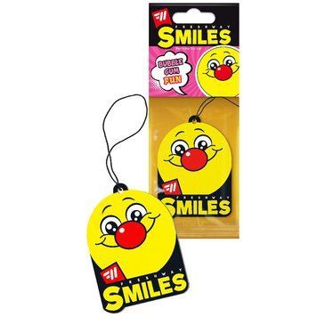 Ароматизатор для авто листочок "Smiles Dry" Bubble Gum (Жувальна гумка) FreshWay 94831 фото