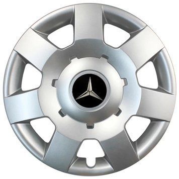 Автомобільні модельні ковпаки R14 Mercedes-Benz 219 4шт, SJS, сріблясті 90948 фото
