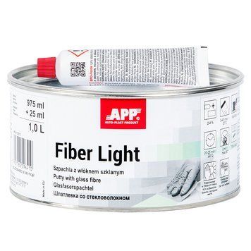Шпаклівка із скловолокном "Fiber Light" + затв. 1л світло зелена APP, 010215 101756 фото