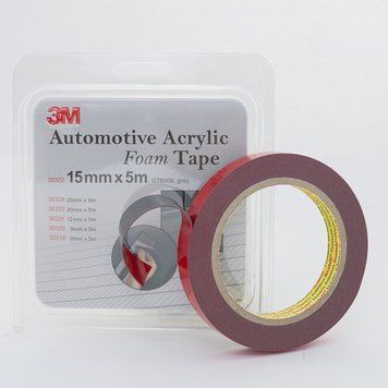 Скотч двосторонній 15мм х 5м 3M GT6008F "Foam Tape" темно сірий, 30322 98143 фото