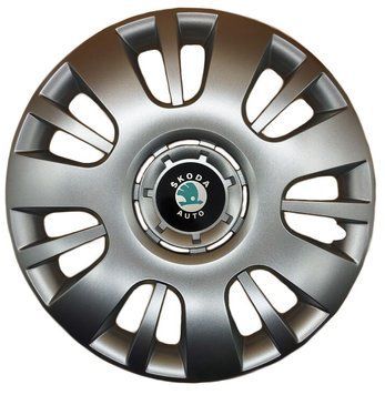 Автомобільні модельні ковпаки R14 Skoda (зелена) 222 4шт, SJS, сріблясті 106461 фото
