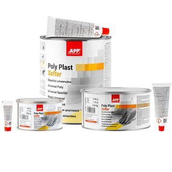 Шпаклівка універсальна "Poly Plast Softer" + затв. 1746+54г жовта APP, 010551 109046 фото