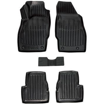 Килимки в салон Opel Corsa D 2006-2014, 5шт, SOVA-PL, гумові, чорні 107552 фото