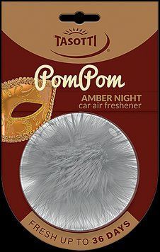 Ароматизатор для авто кульки "POM POM" Amber Night (Бурштинова ніч) Tasotti 102802 фото